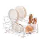 Organizador metalico escurridor sobre mesada 2 pisos Blanco