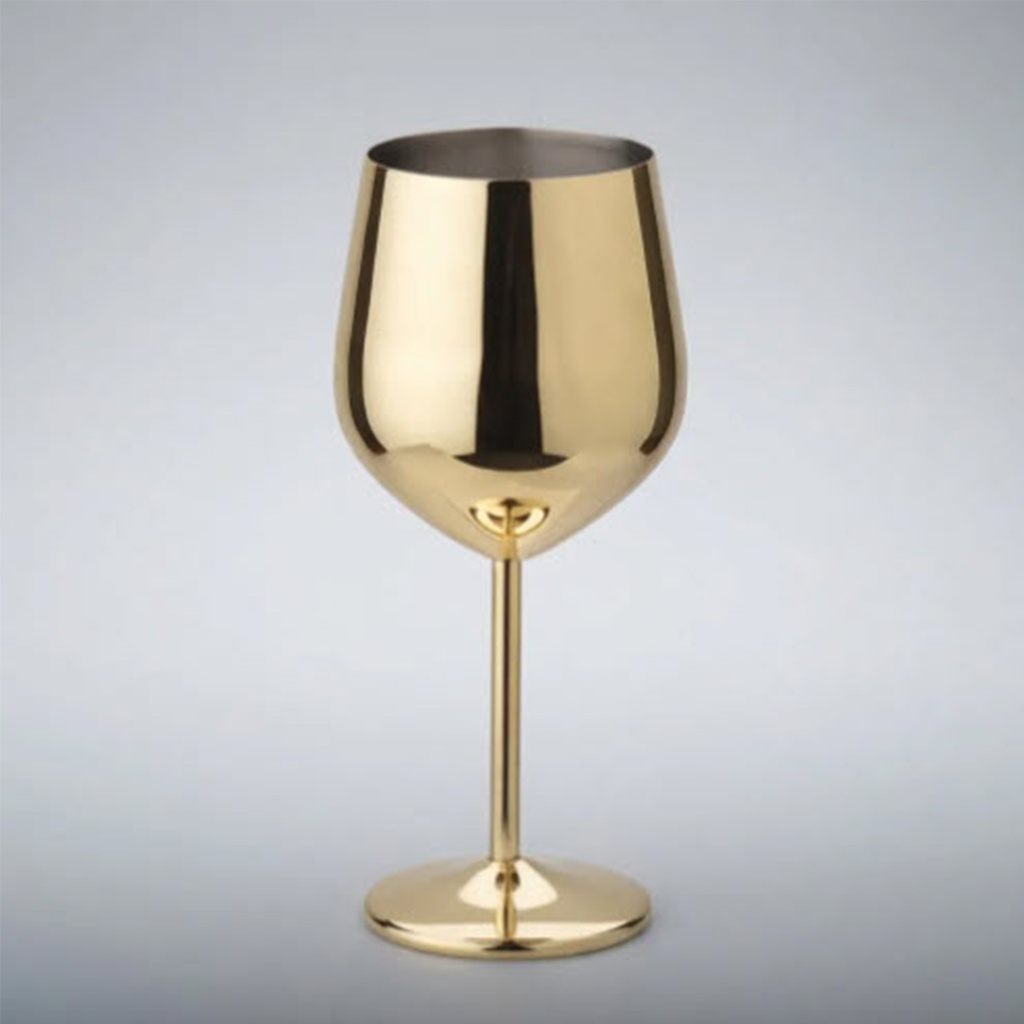 Copa metálica vino Dorado
