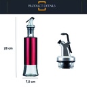 Aceitera vinagrera vidrio Acero 500ML Rojo