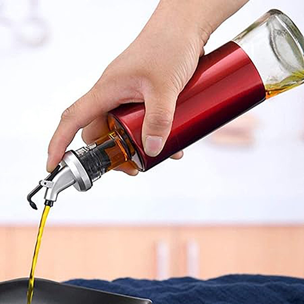 Botella aceitera vidrio 500ml Rojo