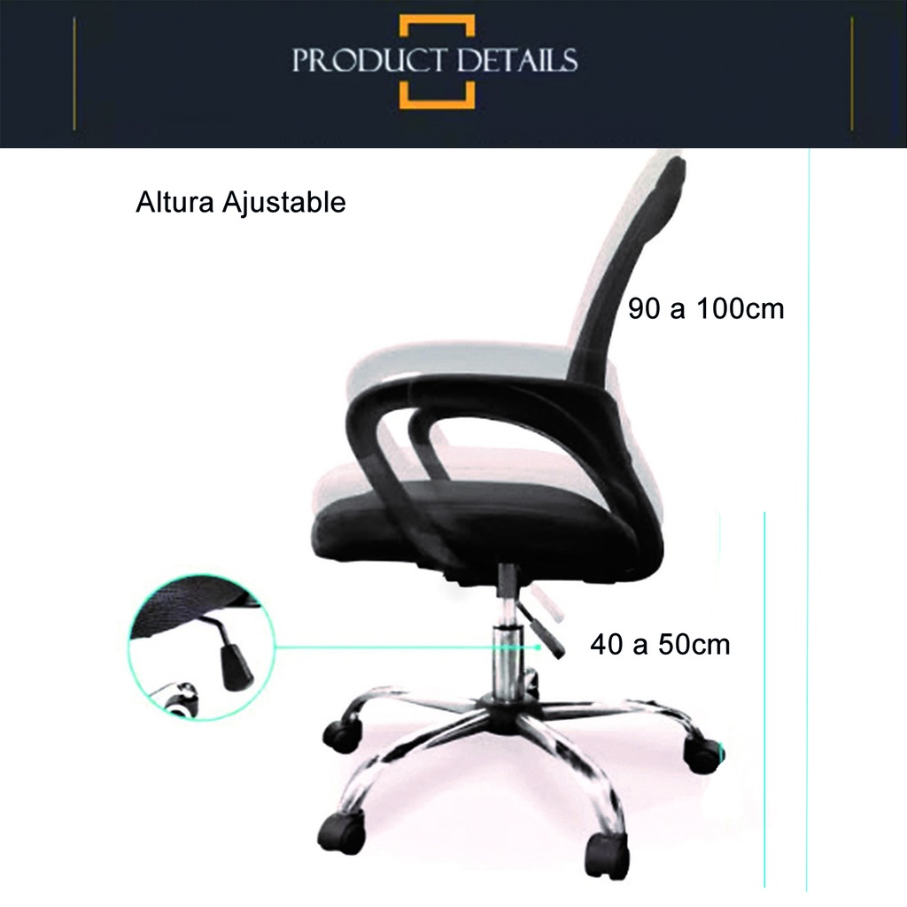 Silla de escritorio Sweden Rosa Pastel