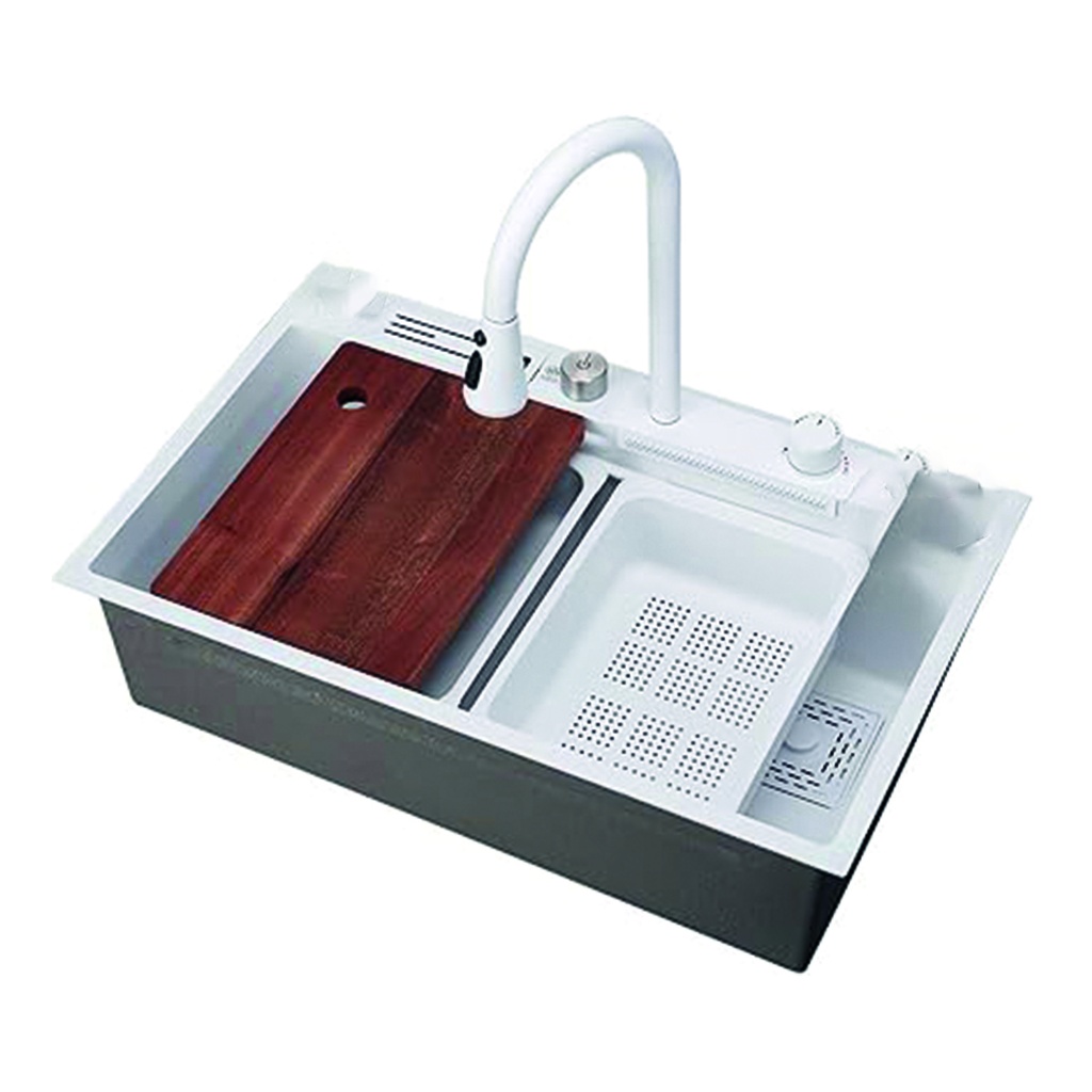 Bacha de cocina completa 68cm Blanco