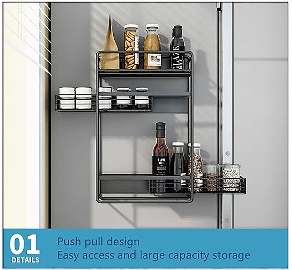 Organizador cocina Magnetico 3 niveles Negro