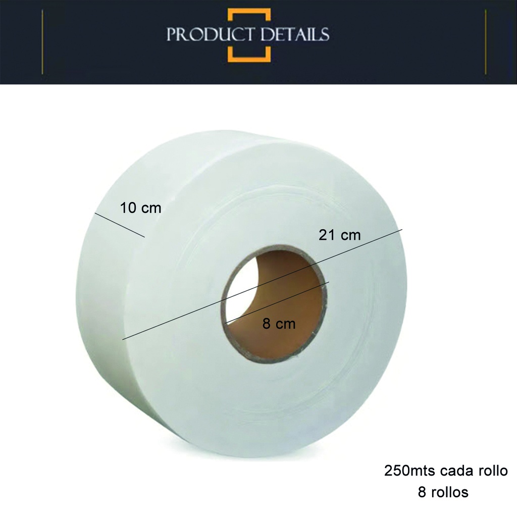 Papel Higiénico Jumbo doble hoja Premium
