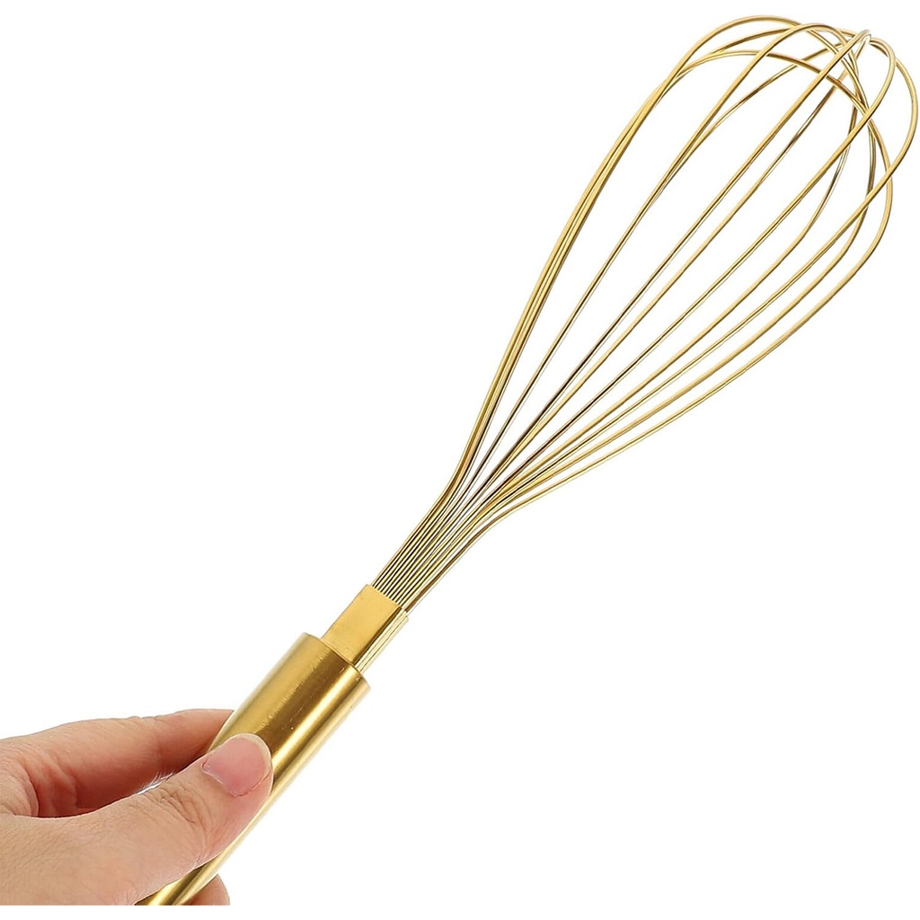 Batidor manual 32cm Dorado