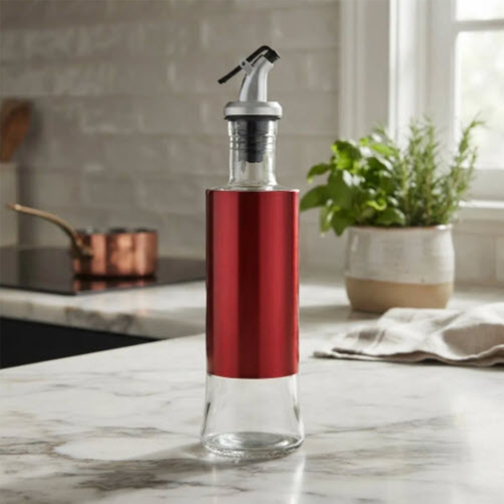 Botella aceitera vidrio 350ml Rojo