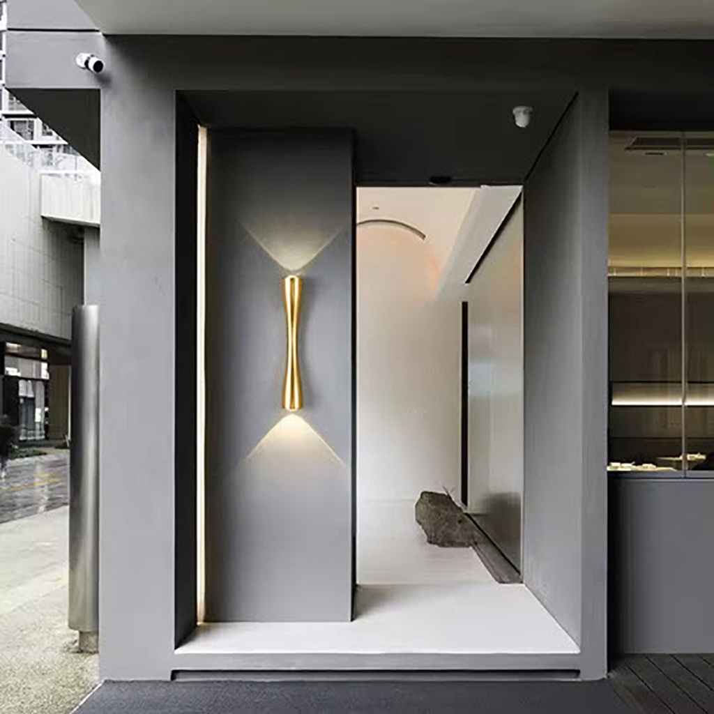 Luminaria Aplique de pared exterior interior Grande Dorado