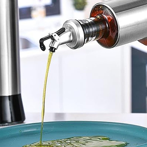 [DT2022P] Botella aceitera vidrio 250ml Plateado