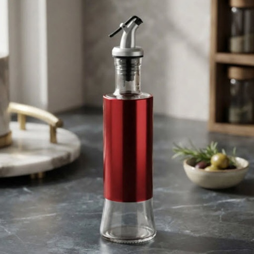 [DT2208R] Botella aceitera vidrio 500ml Rojo