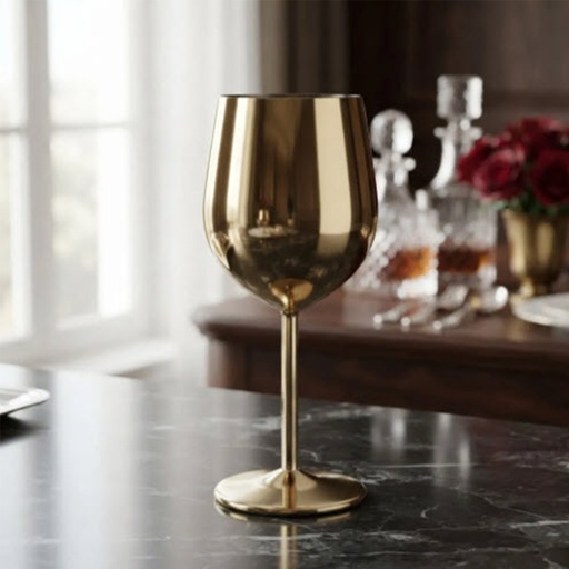 [DT2086D] Copa metálica vino Dorado