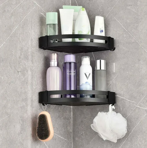 [DT1001N] Estante esquinero aluminio Negro