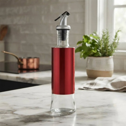 [DT2021R] Botella aceitera vidrio 350ml Rojo