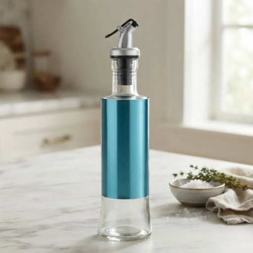 [DT2208A] Botella aceitera vidrio 500ml Azul