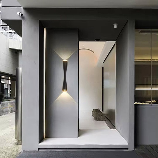 [DT5221N] Luminaria Aplique de pared exterior interior Grande Negro