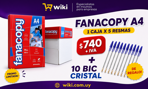 [W0889] PROMO WEB 3 - 5 Resmas Fana + 10 Bic cristal de regalo DE REGALO!