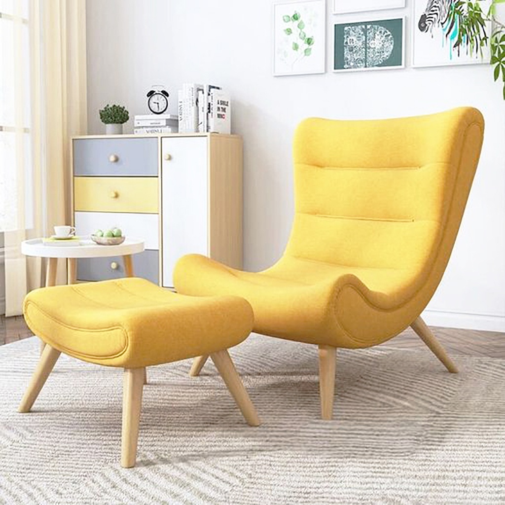 Sillon nordico con apoya pies Amarillo