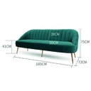 Sillon 3 cuerpos tapizado velvet verde esmeralda