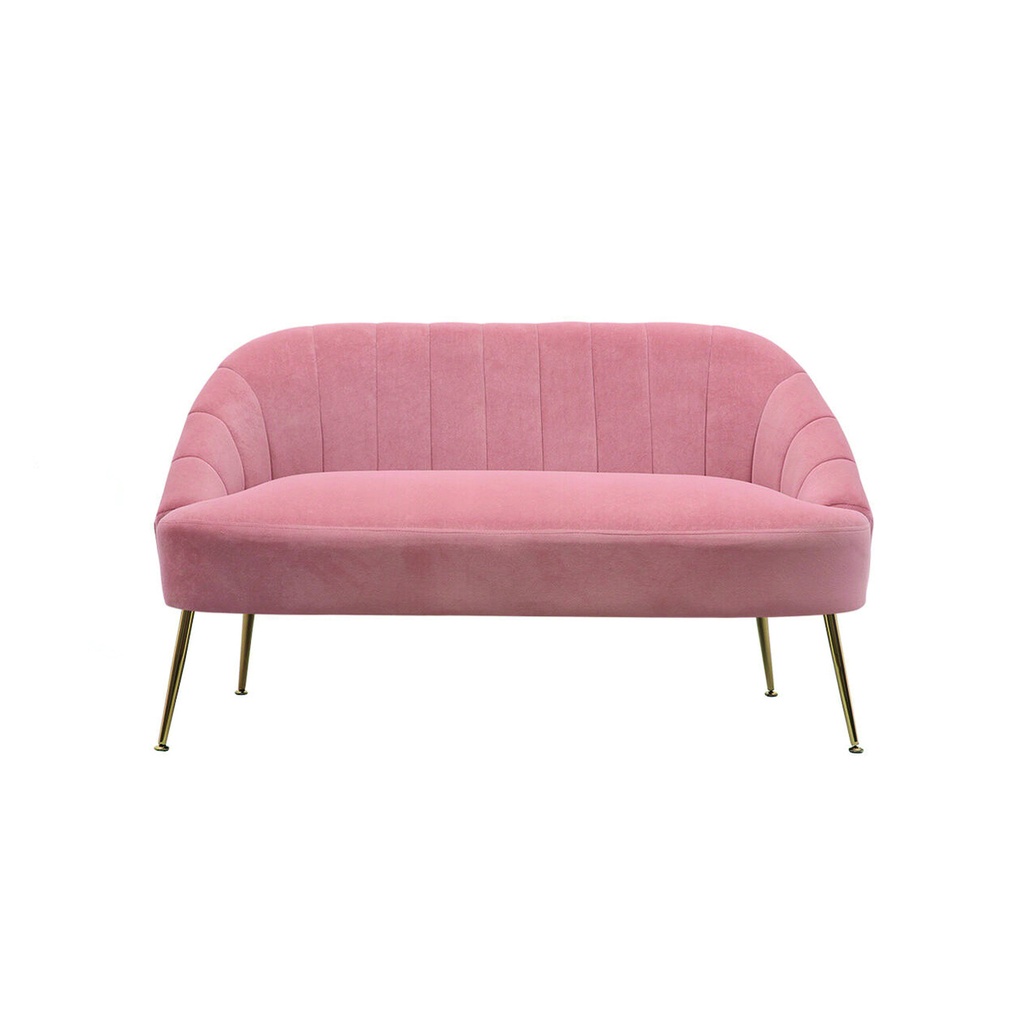 Sillon 2 cuerpos tapizado velvet Rosa Palido