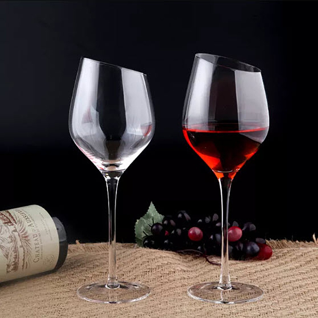 Copa de cristal vino corte oblicuo 430ML clara