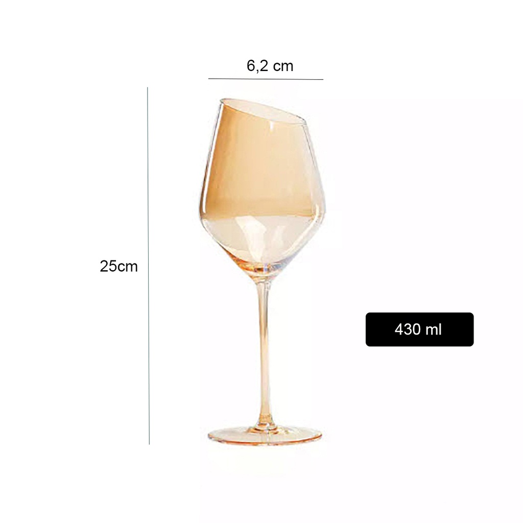 Copa de cristal vino corte oblicuo 430ML ámbar