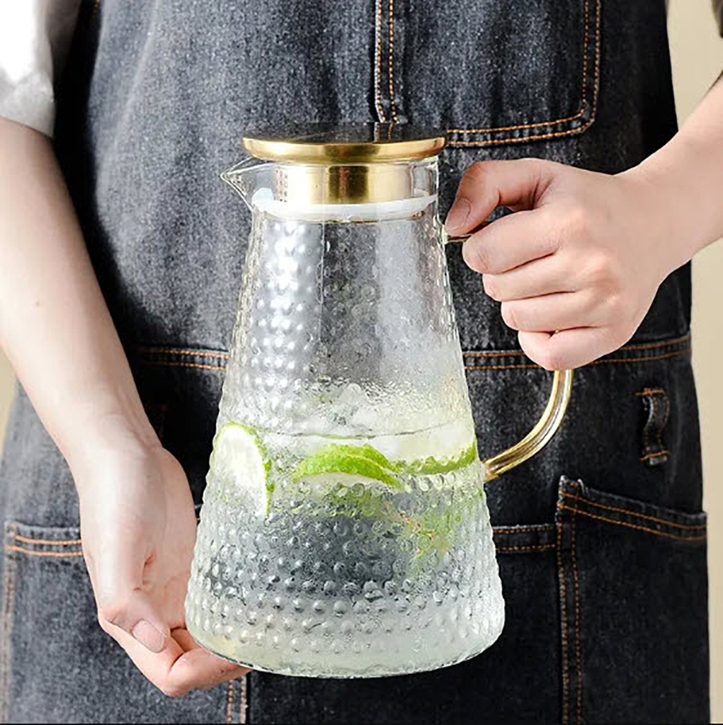 Jarra de vidrio de borosilicato cónica 1800ML labrada