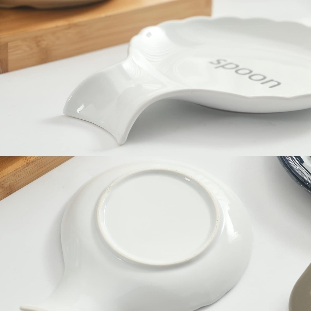 Reposa cucharon cerámica Blanco