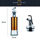 Aceitera vinagrera vidrio Acero 500ML Dorado