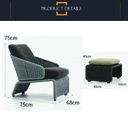 Sofá 1 cuerpo con reposapies Halley