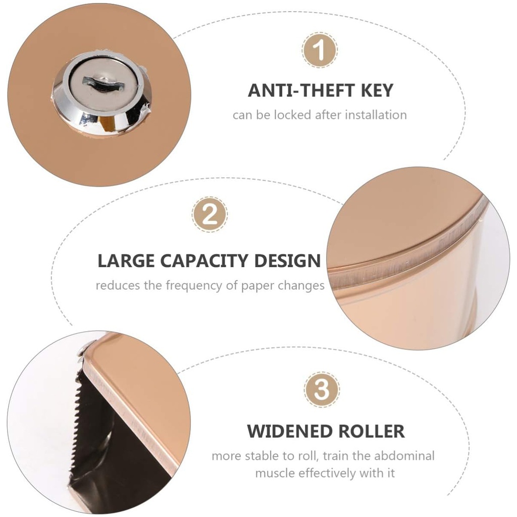 Dispensador metalico de papel higienico 500M Rose Gold