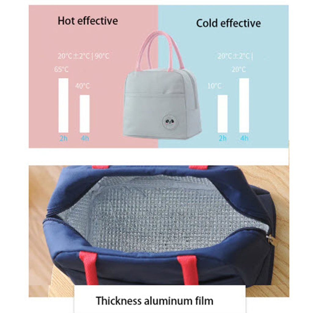 Lonchera térmica Aplique Rosa