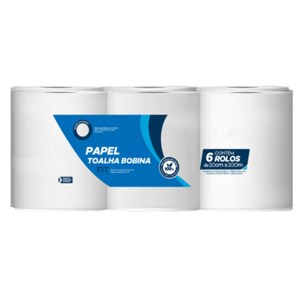 Toalla De Papel Texturizada 200m Pack X6 Rollos Premium
