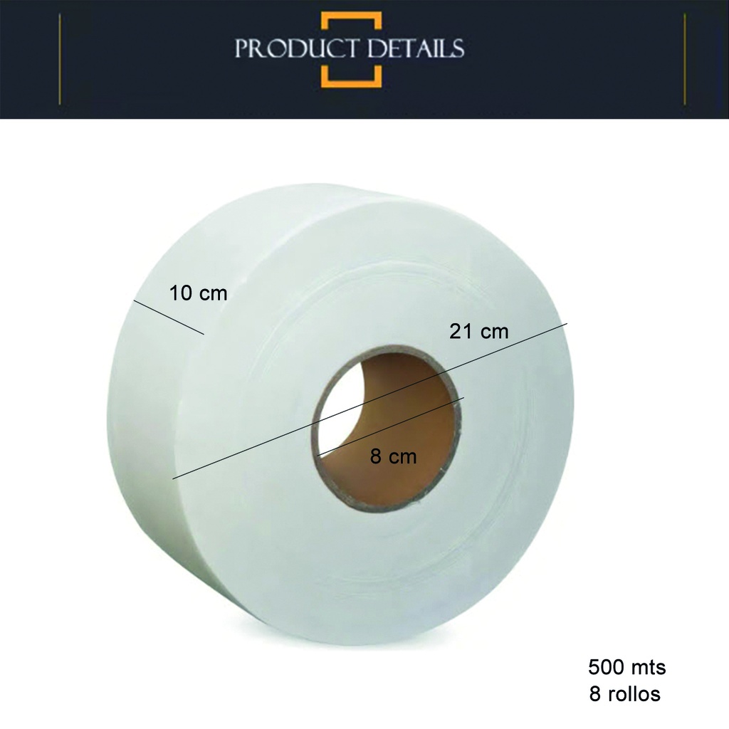 Papel Higienico Jumbo 500Mts X8