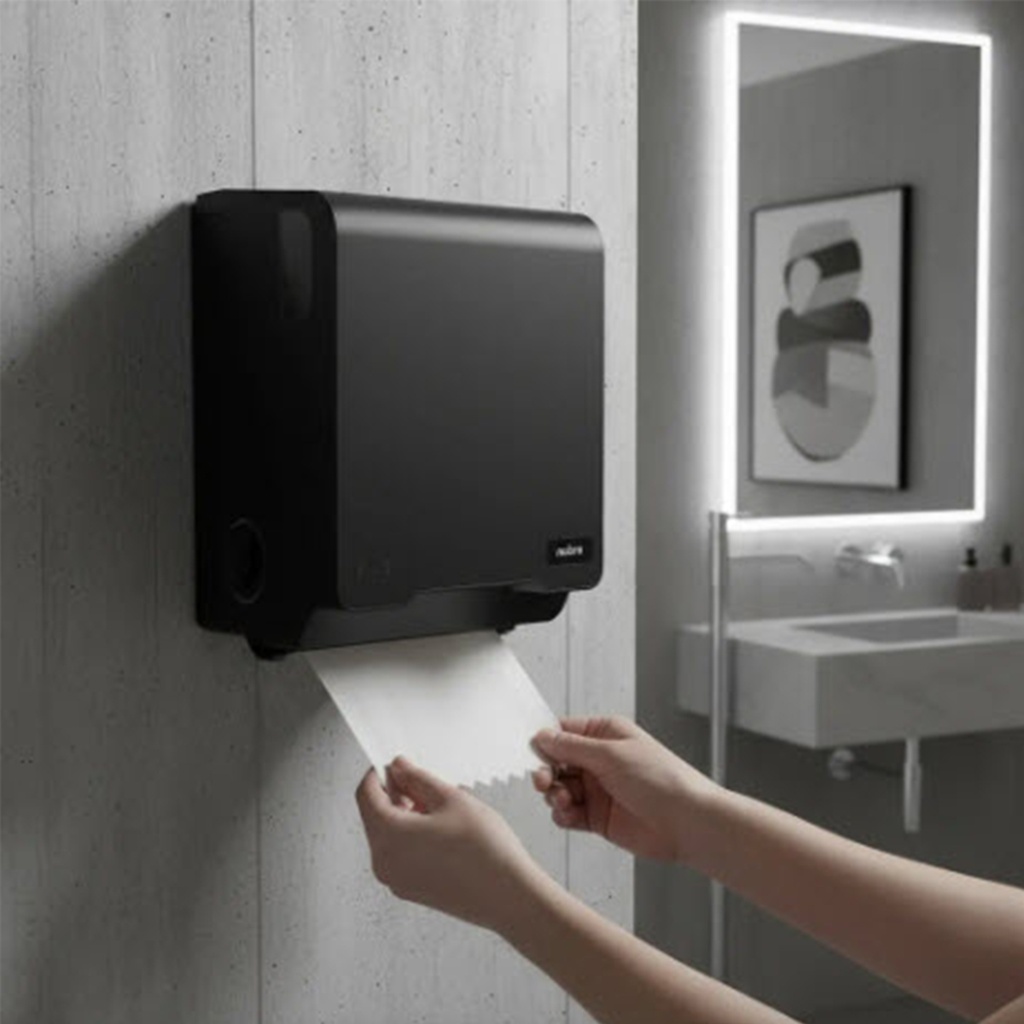 Dispensador de toallas autocorte Negro