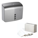Dispensador de papel + dispensador de toalla Plateado