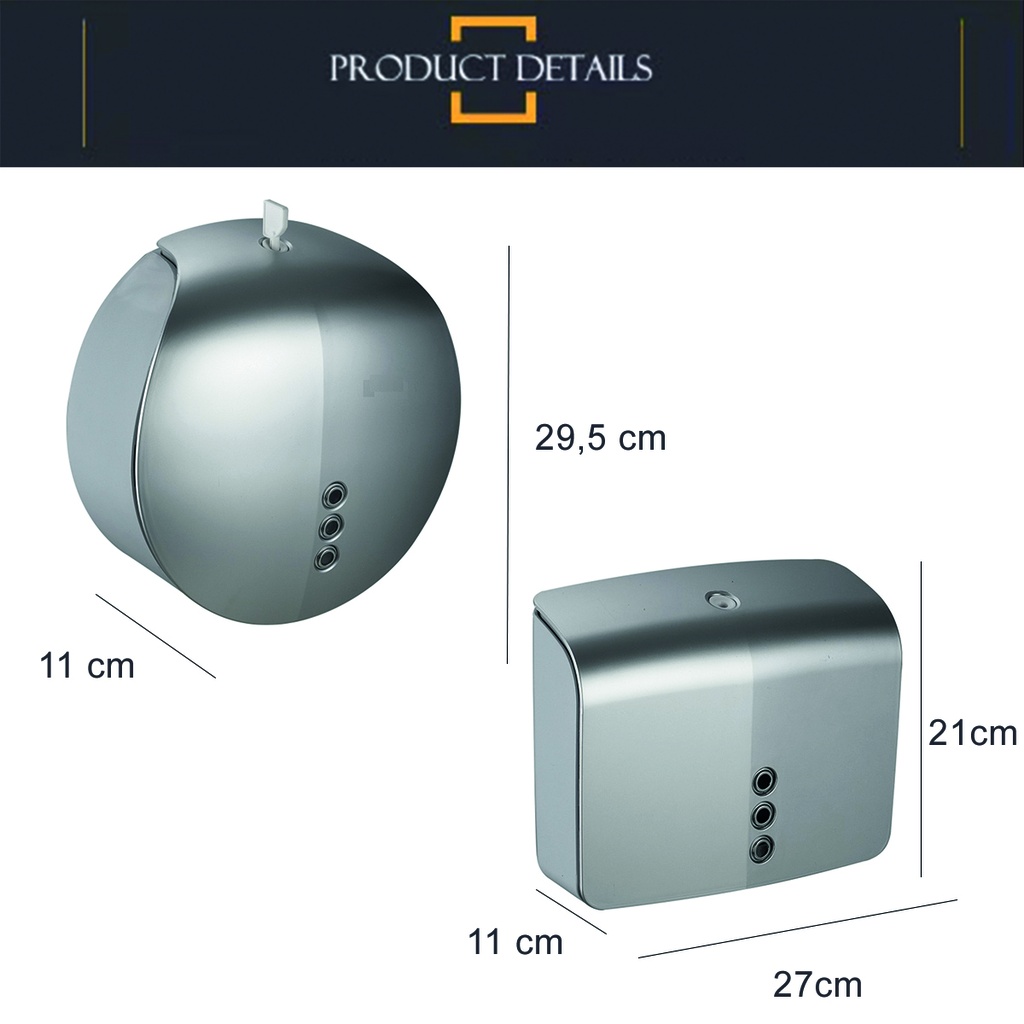 Dispensador de papel + dispensador de toalla Plateado