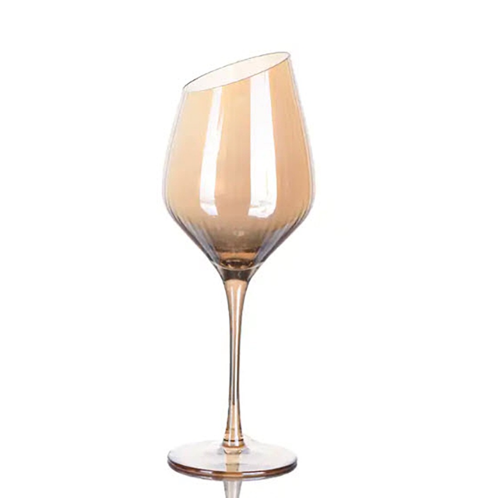 Copa de cristal vino corte oblicuo 430ML ámbar