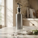 Botella aceitera vidrio 350ml Plateado