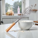 Batidor manual metálico mango madera