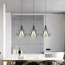 Luminaria colgante hierro triple