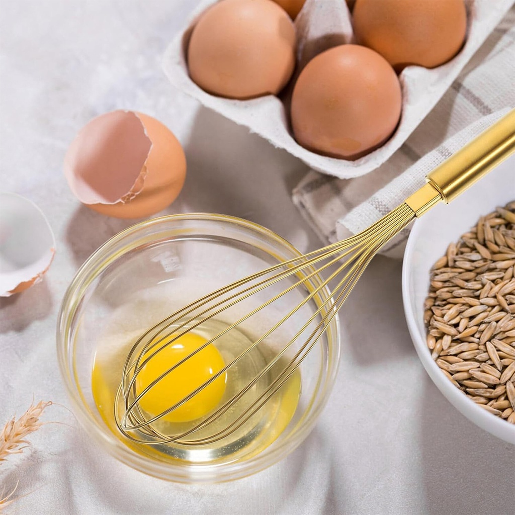 Batidor manual 32cm Dorado