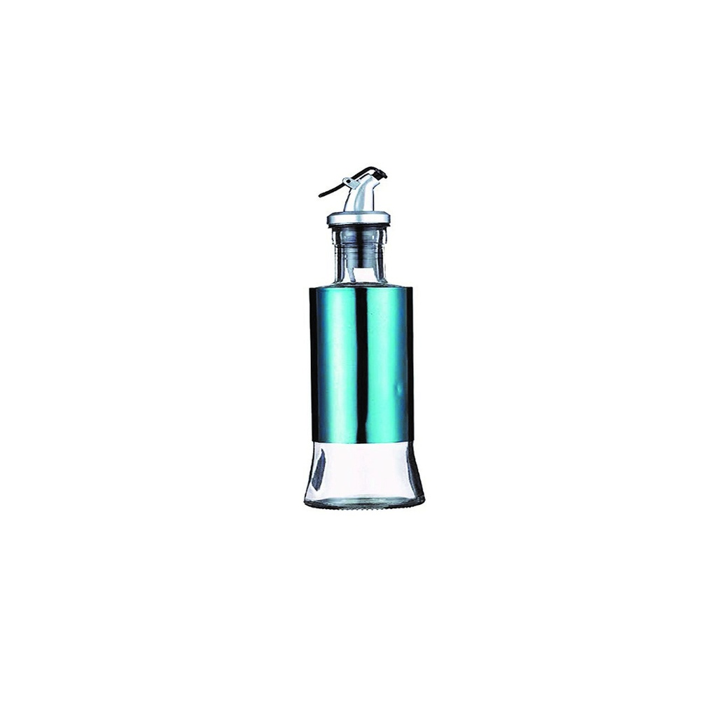 Aceitera vinagrera vidrio acero 250ML Azul