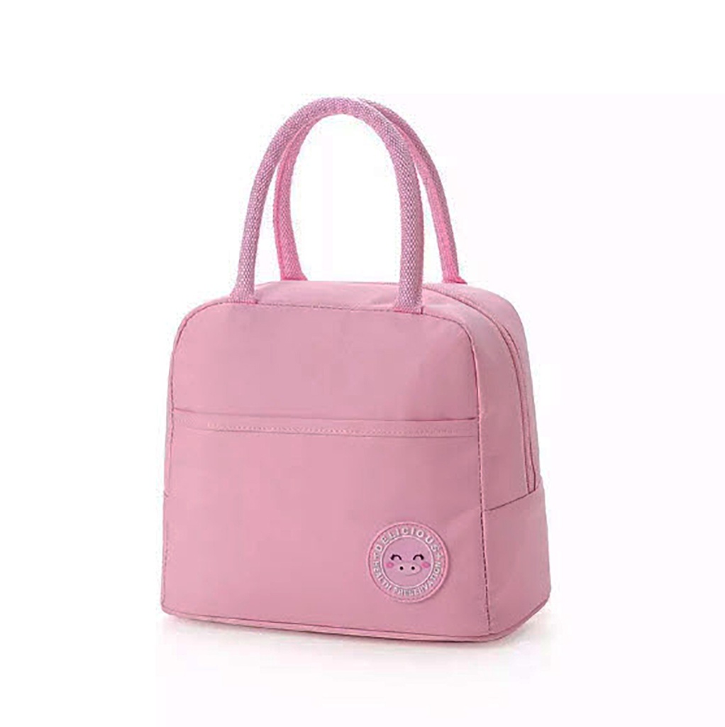 Lonchera térmica Aplique Rosa