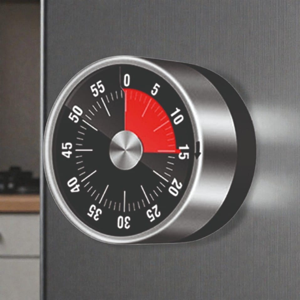 Reloj timer de cocina magnetico Negro