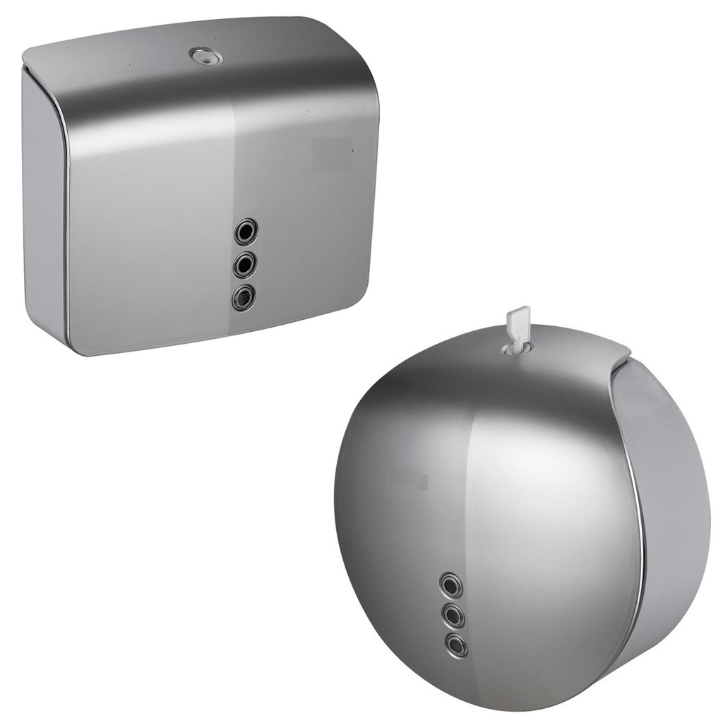 Dispensador de papel + dispensador de toalla Plateado
