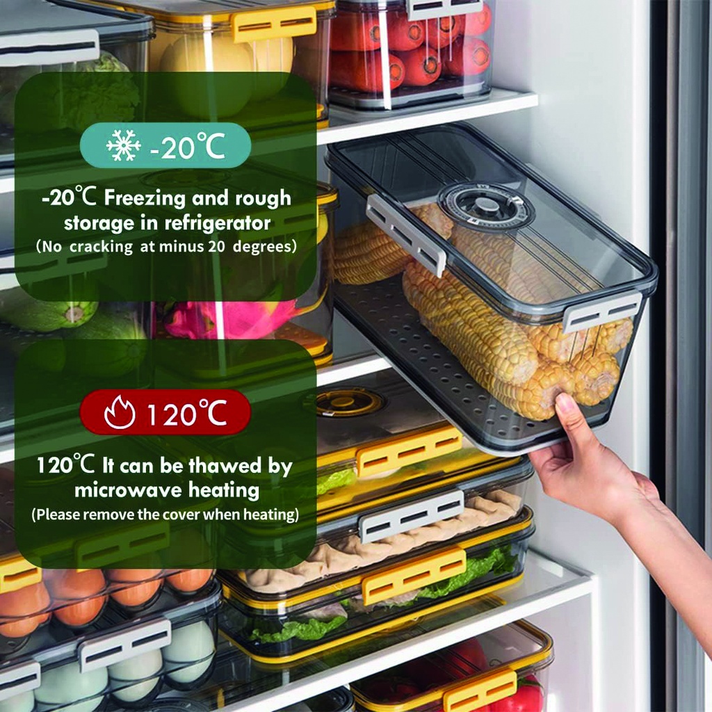 Organizador de Refrigerador hermético fecha 32.5*22.5*15cm