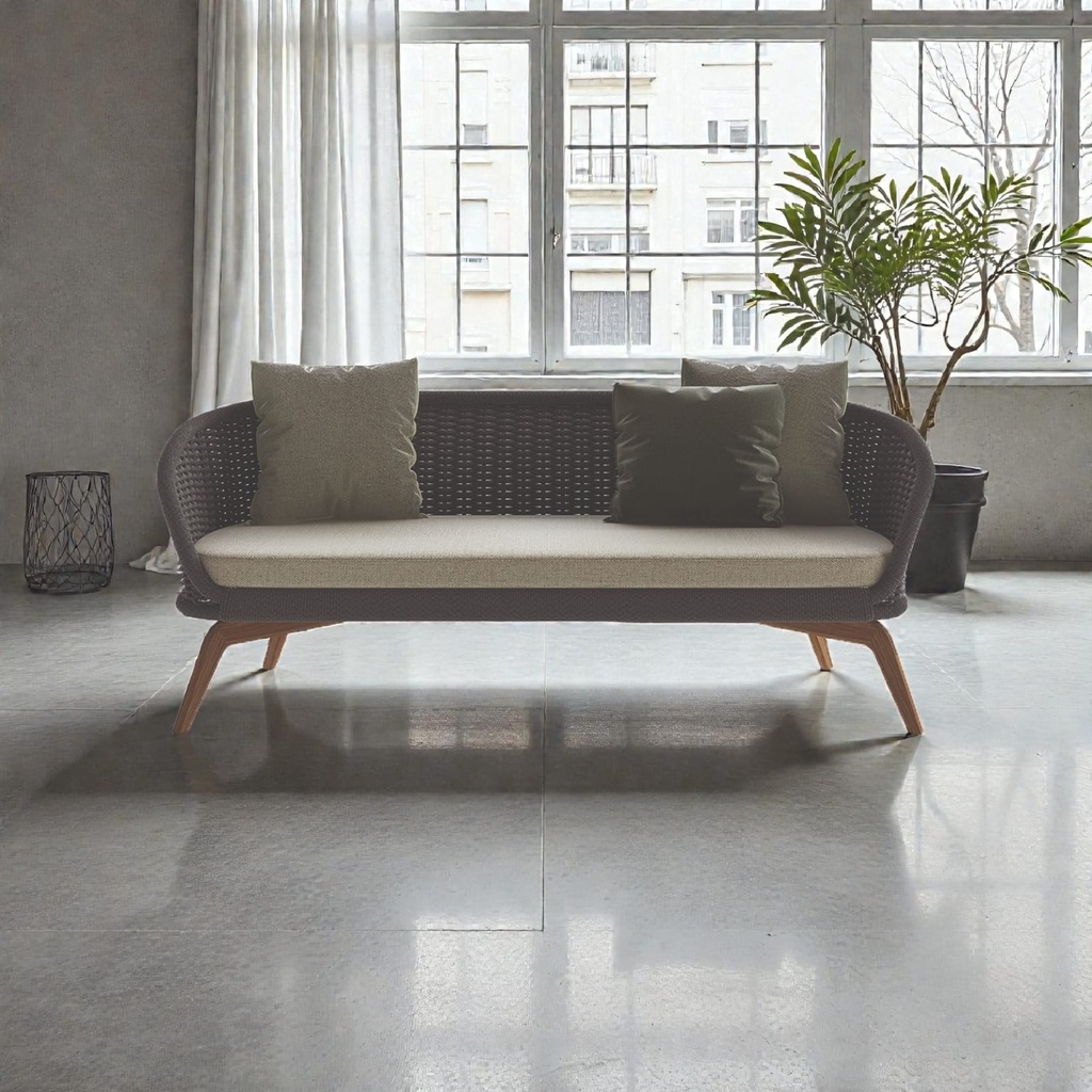 Sofá 2 cuerpos Ludo de exterior Gris