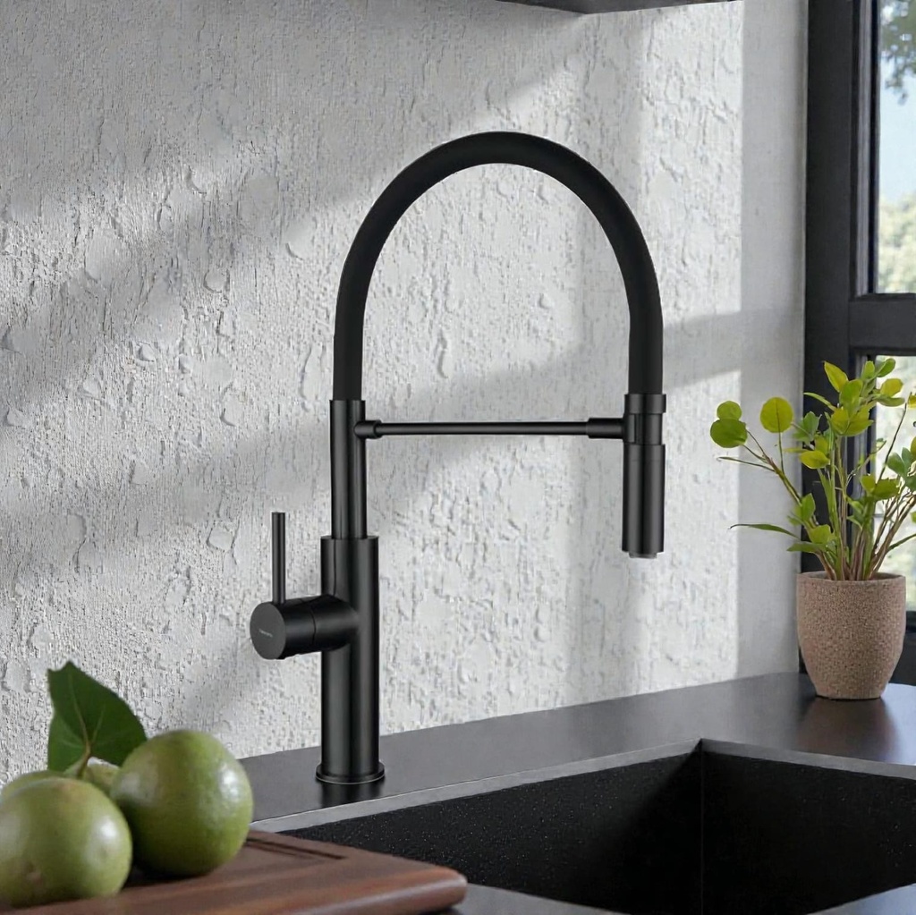 Monocomando doble cocina Bari Negro