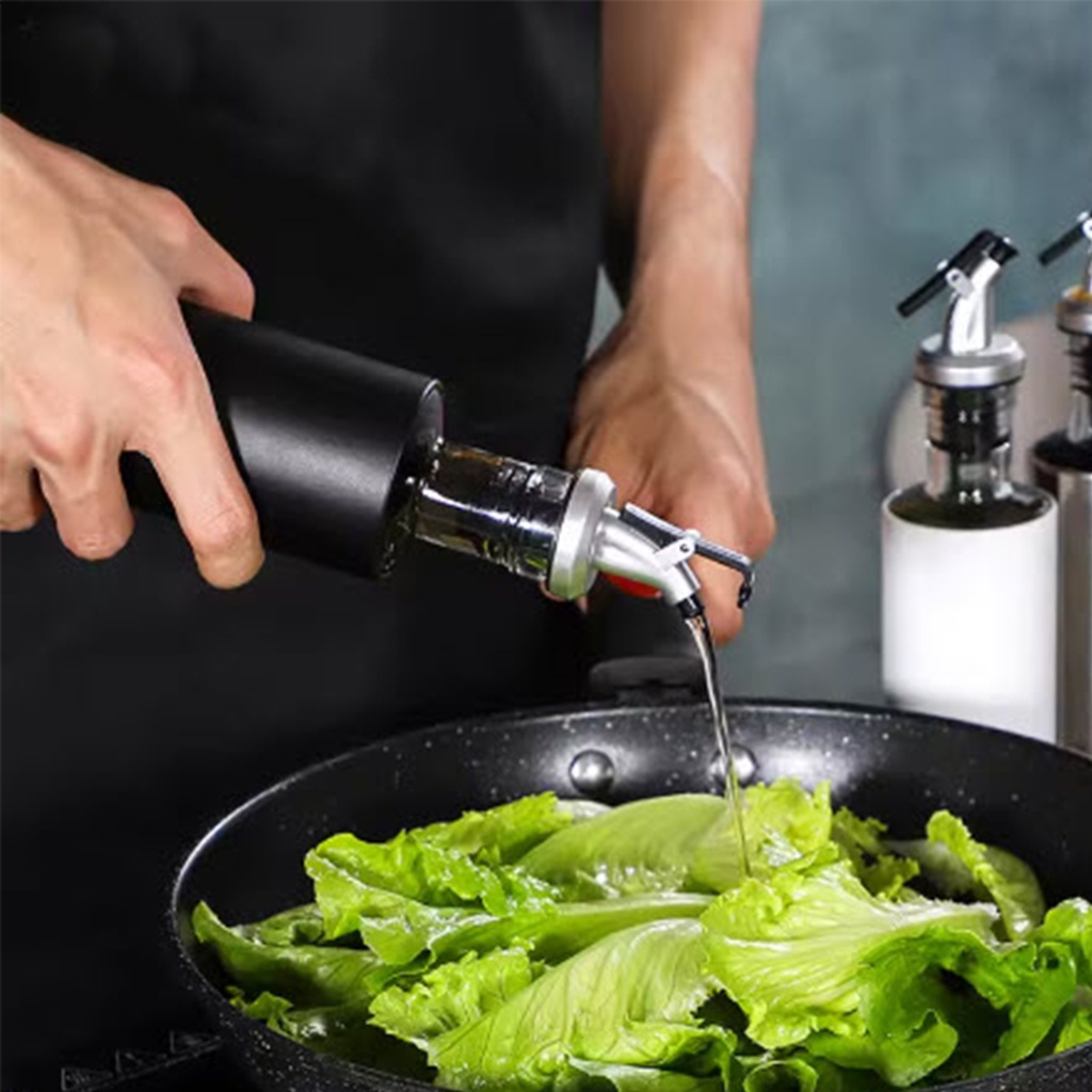 Botella aceitera vidrio 350ml Negro