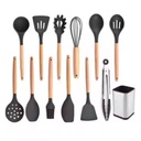 Utensilios madera silicona 13 piezas