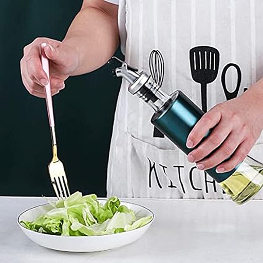 [DT2208A] Botella aceitera vidrio 500ml Azul